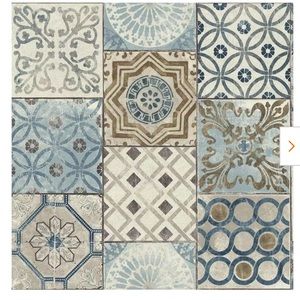 Nextwall Moroccan Tile Blue Geometric Vinyl Peel & Stick Wallpaper Roll